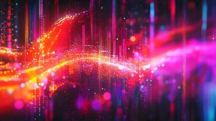 Wall Mural - digital neon matrix digital cyberspace data cyberpunk hologram abstract background wallpaper ai gene
