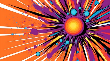 Wall Mural - Abstract Colorful Explosion Radiating Energy And Vibrance