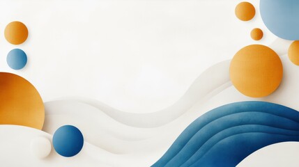 Wall Mural - A colorful background with blue and orange circles