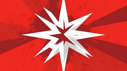 Wall Mural - Abstract Red and White Starburst Design