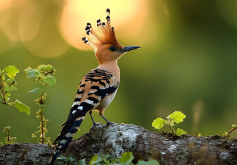 Wall Mural - eurasian hoopoe bird in early morning light