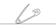 © line draw - Safety Pin in continuous one line drawing. One line draw design vector illustration, one continuous single drawn line art doodle outline safety pin on white background, Safety pin continuous one line.
