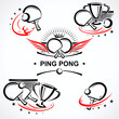 © VKA - Ping Pong labels and icon set. Collection icons ping pong. Vector
