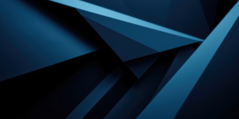 Wall Mural - abstract deep blue geometric shapes background with shadow play and overlapping planes