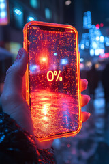 Poster - A glowing progress bar at 1%, while the person scrolls their phone,