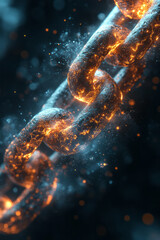 Poster - A surreal depiction of glowing chains breaking apart, symbolizing freedom from procrastination,