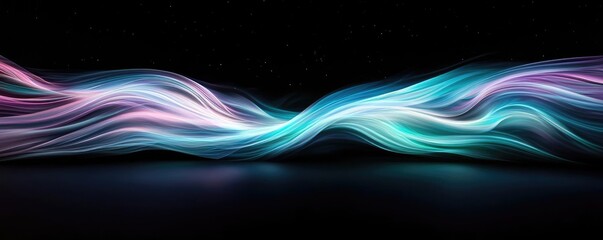 Canvas Print - Galaxy abstract background concept. Vibrant wave pattern with flowing colors on a dark background, perfect for backgrounds.