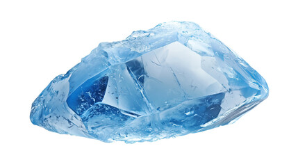 Wall Mural - one single raw sky blue topaz isolated on solid white background