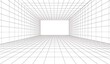 © Eyepain - simple way corridor 3d grid in perspective grid empty space