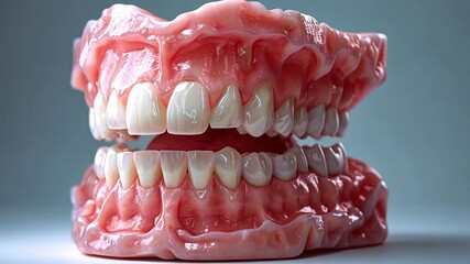 Poster - Open human jaws are displayed in intricate detail, highlighting realistic teeth and gums. The vibrant colors add depth, creating a stunning visual representation of oral anatomy.