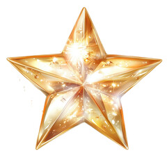 Wall Mural - Golden Starburst: A radiant, five-pointed star explodes with golden light and sparkles, creating a dazzling and festive image perfect for celebratory designs. 