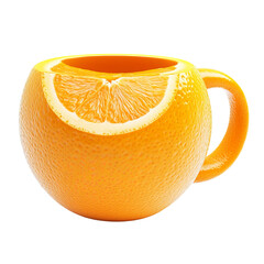 Wall Mural - Half a fresh orange on a white cup