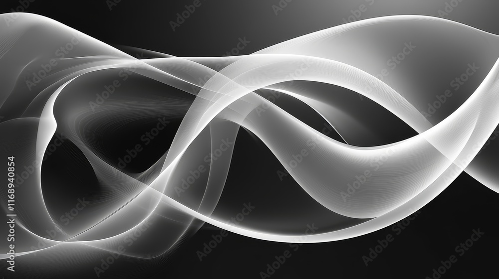Dynamic black and white abstract wave design, a captivating visual for ...
