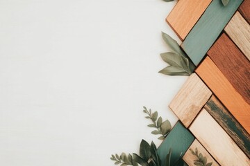 Aufkleber - A simple abstract design of a wooden izba roof against a white background, with clean lines and earthy tones