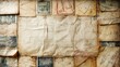 © isend - Aged Postcards Stamps And Letters Create A Vintage Collage