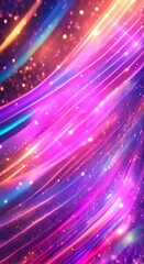 Wall Mural - Glitter background various rainbow colors Modern beautiful colorful magic video loop background Round shiny particles on an iridescent surface Trendy design of webpunk and vaporwave