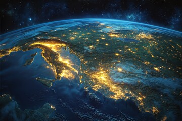Wall Mural - Stunning view of Earths atmosphere illuminated by natural phenomena