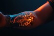 © anyatachka95 - Futuristic neon tattoo on male arm with cybernetic design