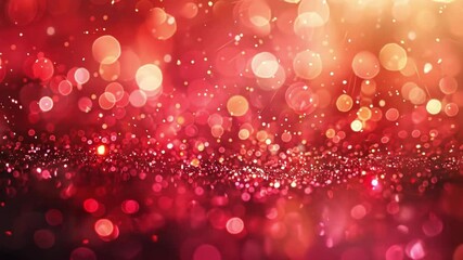 Aufkleber - Soft bokeh lights in vibrant red and gold shades create a warm, romantic ambiance, perfect for celebrating love on Valentine's Day with partners and friends.