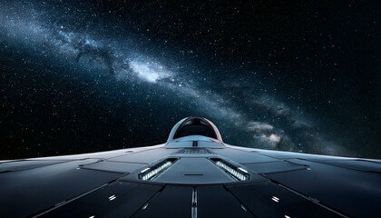 Wall Mural - a spaceship sailing through deep, dark space