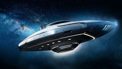 Wall Mural - a spaceship sailing through deep, dark space