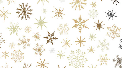 Wall Mural - Winter Flurry: Mesmeric 3D Illustration Depicting Descending Festive Snowflakes