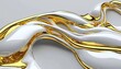 © Umnat - Elegant abstract background featuring luxurious liquid white marble with striking golden veins.