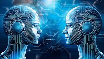 head with binary code