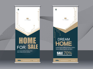Wall Mural - business banner roll up set, standee banner template. modern banner.