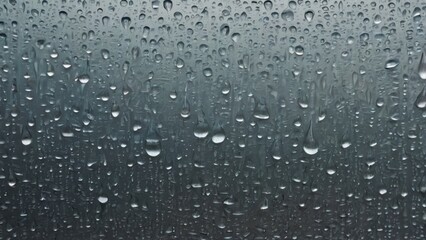 Wall Mural - closeup view capturing the intricate condensation of fog on a window glass surface, showcasing the d