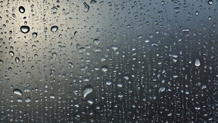 Wall Mural - closeup view capturing the intricate condensation of fog on a window glass surface, showcasing the d