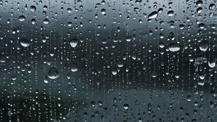 Wall Mural - closeup view capturing the intricate condensation of fog on a window glass surface, showcasing the d