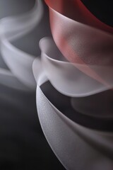 Wall Mural - abstract fluid forms in red and white