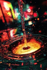Wall Mural - vibrant water splash in vivid colors