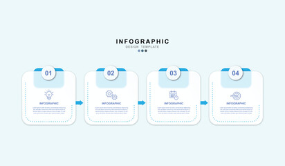Fototapete - Infographic 4 options design elements for your business data. Vector Illustration.