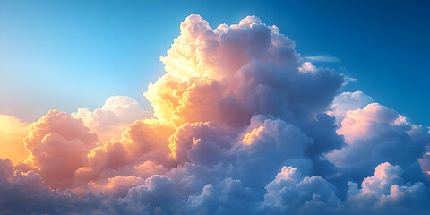Wall Mural - dramatic sunset cloudscape with vibrant colors and textures.