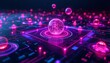 © Shams - Pink Abstract Artificial Intelligence wallpaper with Glowing Data Streams and Futuristic Design