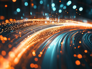 Wall Mural - data moving trough optic fiber. the colors create a sense of movement and energy.