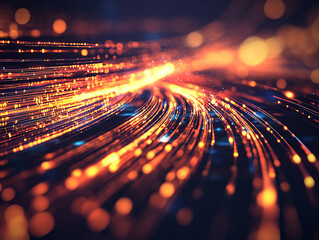 Wall Mural - data moving trough optic fiber. the colors create a sense of movement and energy.
