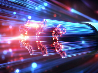 Wall Mural - data moving trough optic fiber. the colors create a sense of movement and energy.