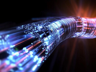 Wall Mural - data moving trough optic fiber. the colors create a sense of movement and energy.