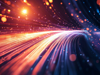 Wall Mural - data moving trough optic fiber. the colors create a sense of movement and energy.