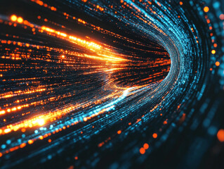 Wall Mural - data moving trough optic fiber. the colors create a sense of movement and energy.