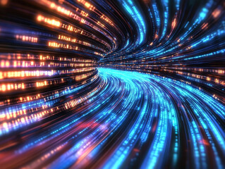Wall Mural - data moving trough optic fiber. the colors create a sense of movement and energy.