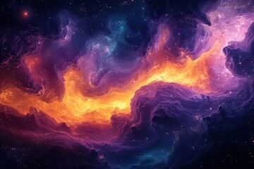Wall Mural - vivid psychedelic space scene filled with swirling colors cosmic shapes and swirling galaxies captur