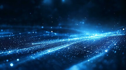 Abstract Blue Digital Wave Background Design