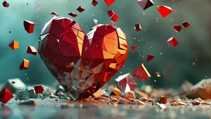 Aufkleber - This shattered heart sparkles, evoking deep emotions of love and affection.