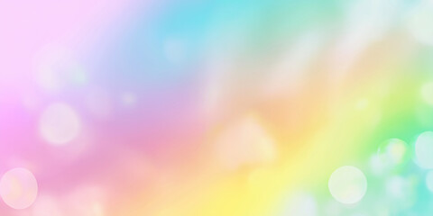 Poster - Pastel rainbow gradient background creating soft bokeh effect