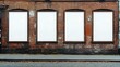 © HPMP Studio - Vertical Blank White Poster on Side of Brick Building, Mock up