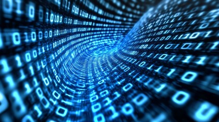Binary Code Tunnel Abstract Background